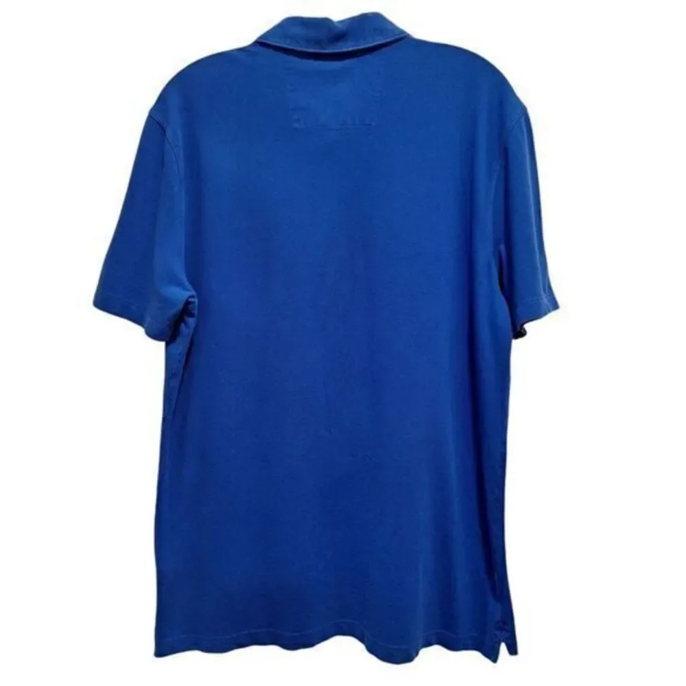 Banana Republic Polo Short Sleeve For Men Classic Cut Size L Royal Blue Embroide